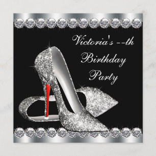 Convites Festa de aniversário Negra Elegante