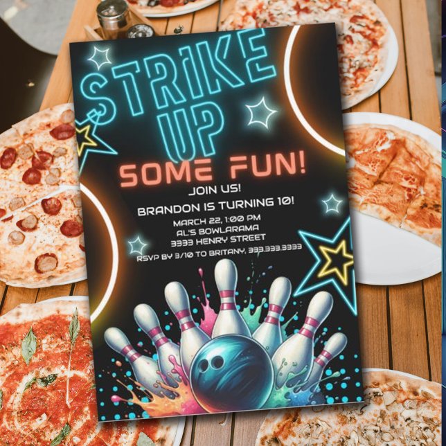 Convites Festa de aniversário Neon (Criador carregado)