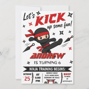 Convites Festa de Aniversário Ninja Pessoal para menino