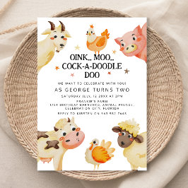 Convites Festa de Aniversário no Quintal com Animais da Faz