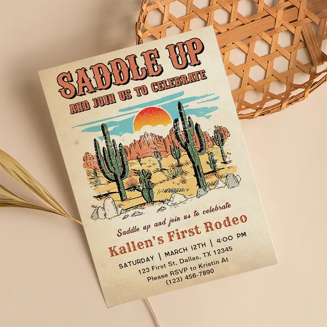Convites Festa de aniversário Ocidental do Rodeo Selvagem d (Criador carregado)