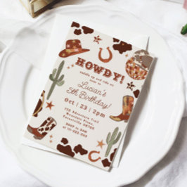 Convites Festa de aniversário Ocidental Wild Cowboy País Oc