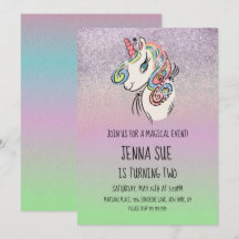 Festa de aniversário Ombré Desenhada em Mão Unicór