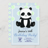 Festa de aniversário Panda e Bolinhas Azuis