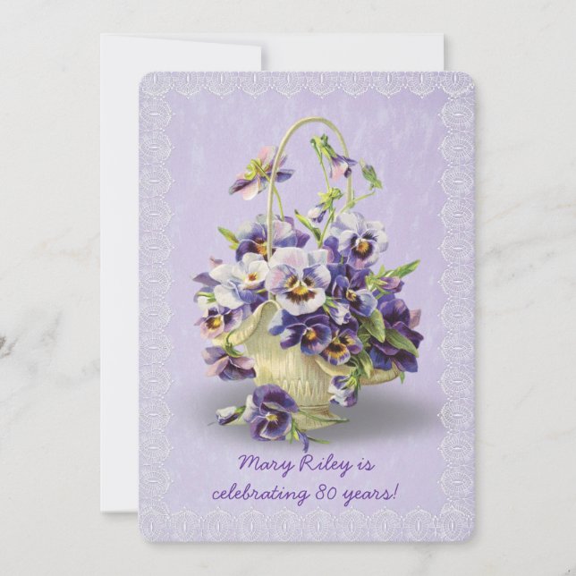 Convites Festa de aniversário Pansy (Frente)