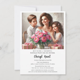 Convites Festa de Aniversário para a Família da Mãe 