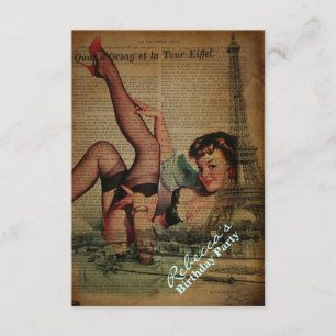 Convites festa de aniversário parisiense feminino da torre