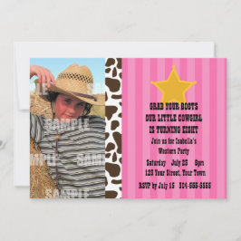 Convites Festa de aniversário pequena da vaqueira