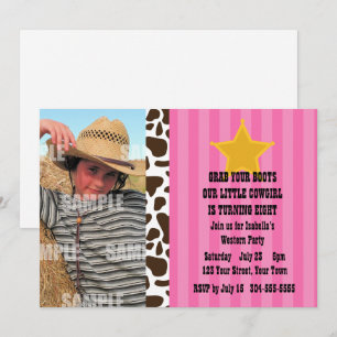 Convites Festa de aniversário pequena da vaqueira