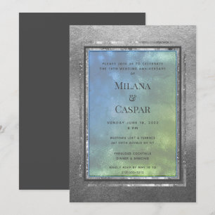 Convites Festa de Aniversário Pérola de Água Prateada Brilh