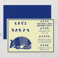 Festa de aniversário Personalizada Armadillo Azul