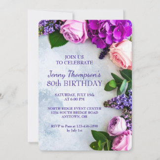 Convites Festa de aniversário Personalizada de 80 de Celebr