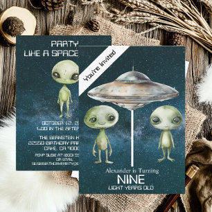 Convites Festa de Aniversário Personalizada de Alien do Esp