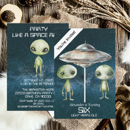 Convites Festa de Aniversário Personalizada de Alien do Esp