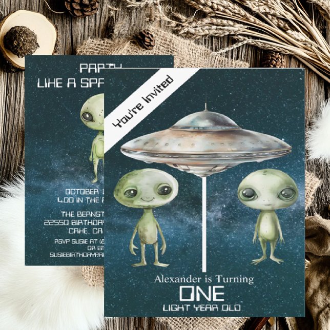 Convites Festa de Aniversário Personalizada de Alien do Esp (Criador carregado)