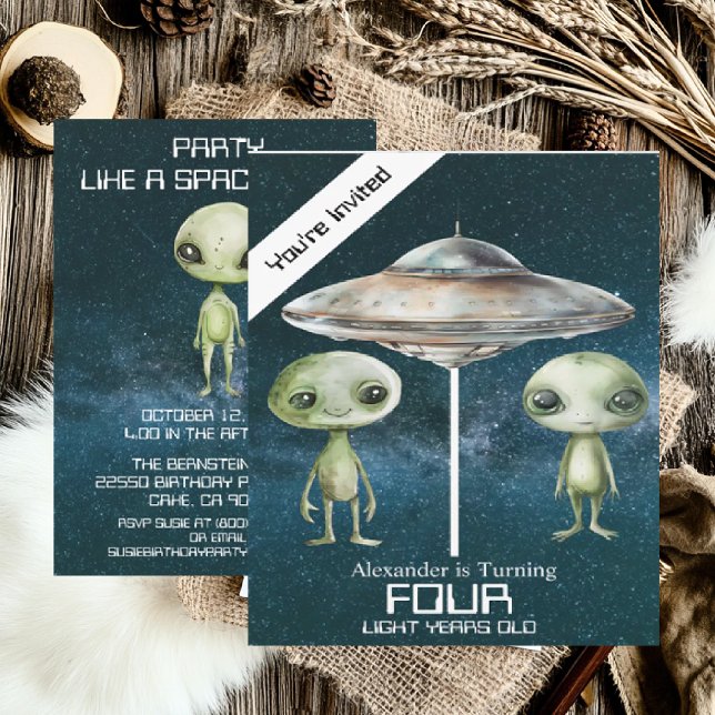 Convites Festa de Aniversário Personalizada de Alien do Esp (Criador carregado)