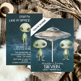 Convites Festa de Aniversário Personalizada de Alien do Esp