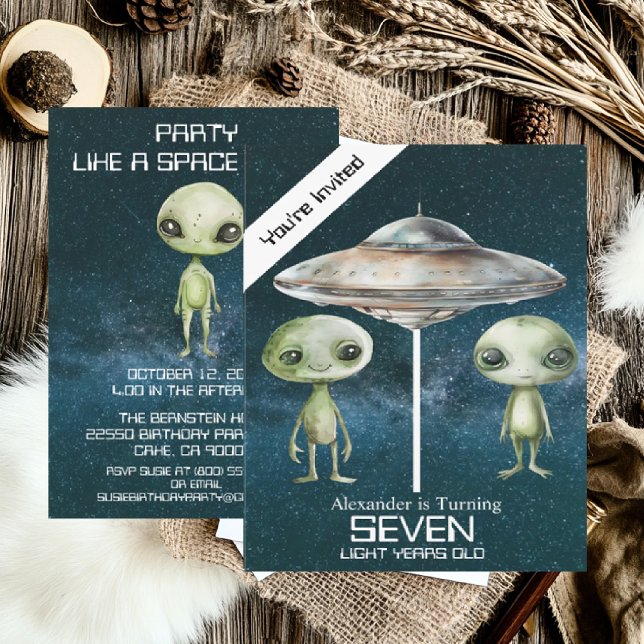 Convites Festa de Aniversário Personalizada de Alien do Esp (Criador carregado)