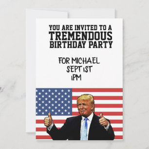 CONVITES FESTA DE ANIVERSÁRIO PERSONALIZADA DE DONALD TRUMP