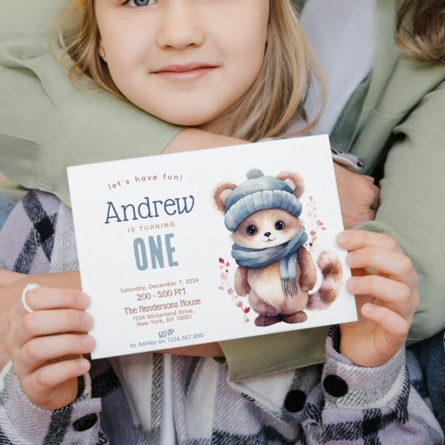 Convites Festa de aniversário Personalizada de inverno de q (Criador carregado)