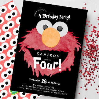 Convites Festa de Aniversário Personalizada ELMO Rua Sésamo