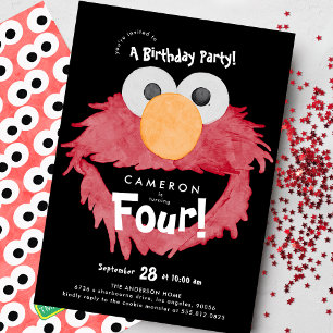 Convites Festa de Aniversário Personalizada ELMO Sesame Str