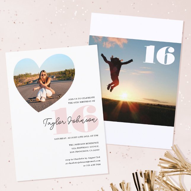 Convites Festa de aniversário Personalizada, Foto do Coraçã (Criador carregado)