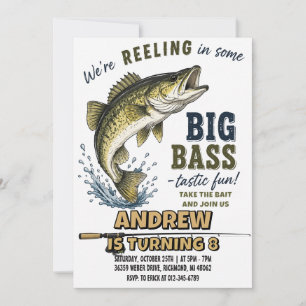 Convites Festa de Aniversário Personalizada Gone Fishing