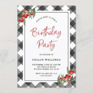 Convites Festa de aniversário Personalizada Preta e Branca 