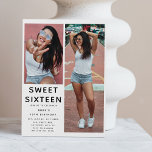 Convites Festa de aniversário personalizada 'SWEET 16' 2 Fo<br><div class="desc">Prepare-se para atordoar seus amigos com nossos convites Doce 16! Feche-o com 2 fotos de sua escolha, adicione um traço do seu estilo com tamanho de texto, cor e estilo de fonte personalizáveis, e coloque-o no topo com o brilhante cabeçalho 'SWEET SEXTEEN'. É conveniente a qualquer tema, e é um...</div>