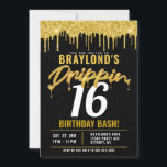 Convites Festa de Aniversário Pingando<br><div class="desc">Este Convite de Festa de Aniversário Pingando é perfeito para qualquer idade! Esta é uma opção popular para uma celebração de Swag 16.</div>