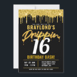 Convites Festa de Aniversário Pingando<br><div class="desc">Este Convite de Festa de Aniversário Pingando é perfeito para qualquer idade! Esta é uma opção popular para uma celebração de Swag 16.</div>