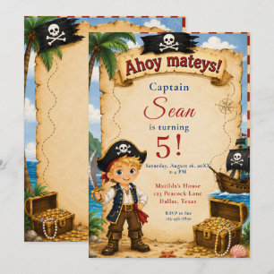 Convites Festa de Aniversário Pirata