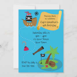 Convites Festa de aniversário Pirata para Crianças