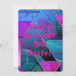 Convites Festa de Aniversário, Piscina de Verão, Poolside M