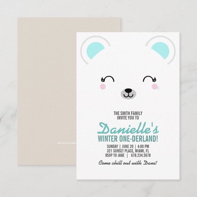 Convites festa de aniversário POLAR DE FURRA DE QUALQUER ID (Frente/Verso)