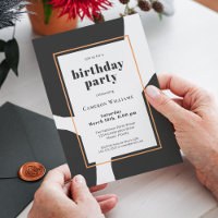 Festa de aniversário preto e branco preto-e-branco