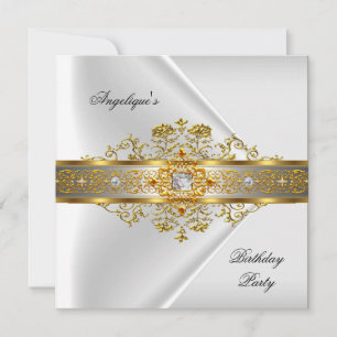 Convites Festa de Aniversário Preto e Ouro Branco Elite