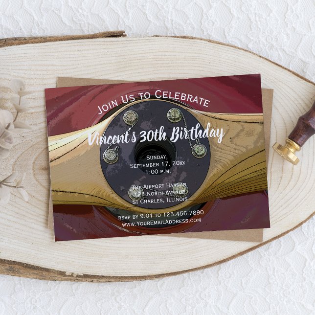 Convites Festa de aniversário propulsora do avião (Criador carregado)