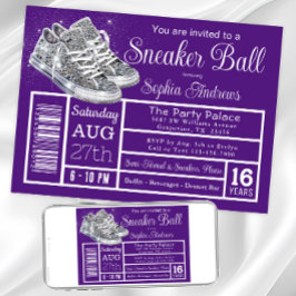 Convites Festa de Aniversário Purple Diamond Sneaker Ball