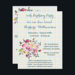 Convites Festa de aniversário Qualquer Flor De Aquarela Ida<br><div class="desc">NOTA: MUDE O ANO COMO ADEQUADO! Belo cartão de convite de aniversário para um amigo especial; adorável olhar com flores de aquarela e um fundo texturizado macio. Gentil, colorido e alegre — será muito apreciado. Muito para personalizar este convite e será apropriado para qualquer idade com uma simples mudança de...</div>