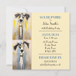 Convites Festa de aniversário Quirky Dog