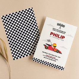 Convites Festa de aniversário Race Car Racing Boy