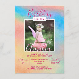 Convites Festa de aniversário Rainbow Girl | FOTO