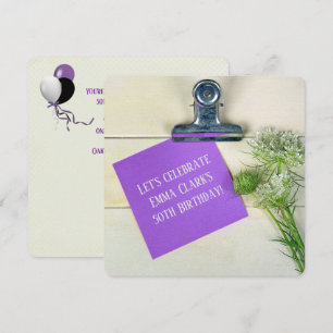 Convites Festa de aniversário-Rainha Anne's Lace na pranch