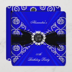 Convites Festa de aniversário Real de Pérola Negra Elegante