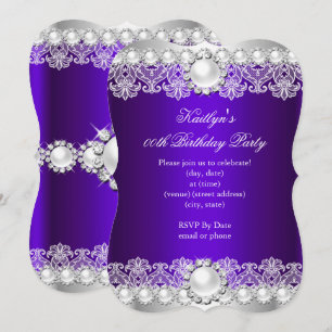 Convites Festa de aniversário Real Roxo Roxo-Roxo