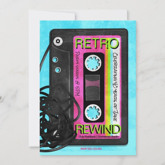 Convites Festa de aniversário Retroativa (Frente)