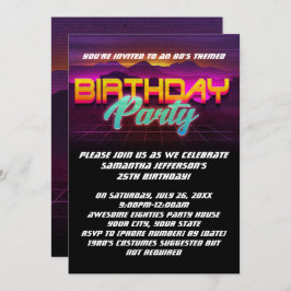 Convites Festa de aniversário Retroprotetora dos anos 80