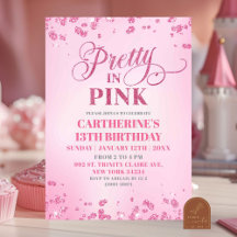 Festa de Aniversário Rosa Brilho Bonito em Rosa